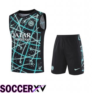 Inter Milan Gilet Soccer + Shorts Black Blue 2025 2026
