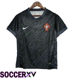 Portugal Goalkeeper Soccer Jersey Black 2024/2025