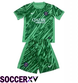 PSG Kids Goalkeeper Soccer Jersey Green 2024/2025