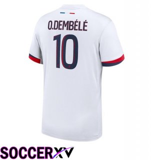 Paris PSG (O.Dembélé 10) Away Soccer Jersey White 2024/2025