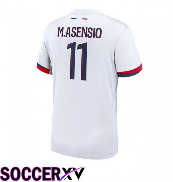 Paris PSG (M.Asensio 11) Away Soccer Jersey White 2024/2025