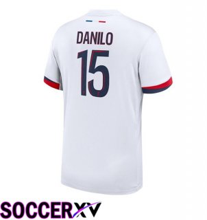 Paris PSG (Danilo 15) Away Soccer Jersey White 2024/2025