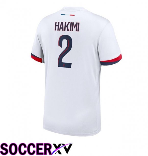 Paris PSG (Hakimi 2) Away Soccer Jersey White 2024/2025