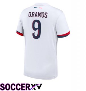 Paris PSG (G.Ramos 9) Away Soccer Jersey White 2024/2025