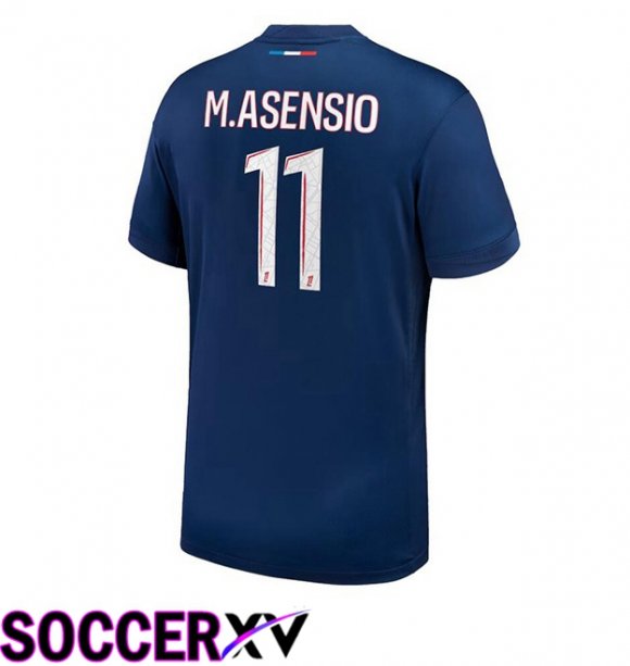 Paris PSG (M.Asensio 11) Home Soccer Jersey Blue Royal 2024/2025