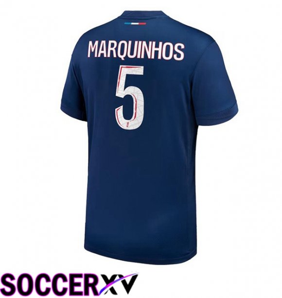 Paris PSG (Marquinhos 5) Home Soccer Jersey Blue Royal 2024/2025