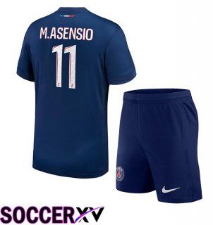 Paris PSG (M.Asensio 11) Kids Home Soccer Jersey Blue Royal 2024/2025