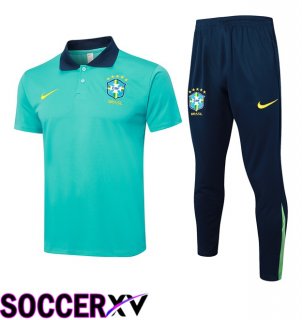 Brazil Soccer Polo + Training Pants Green 2024/2025