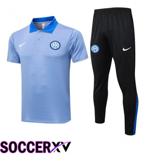 Inter Milan Soccer Polo + Training Pants Blue 2024/2025