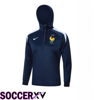 France Training Sweatshirt Hoodie Blue Royal 2024/2025