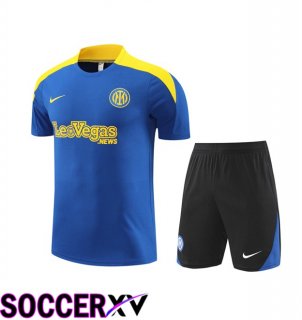 Inter Milan kit Training T Shirt + Shorts Blue 2024/2025