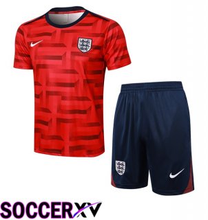 England kit Training T Shirt + Shorts Red 2024/2025