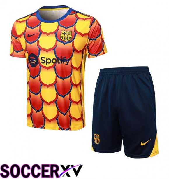 FC Barcelona kit Training T Shirt + Shorts Yellow 2024/2025