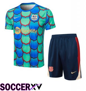 FC Barcelona kit Training T Shirt + Shorts Green 2024/2025