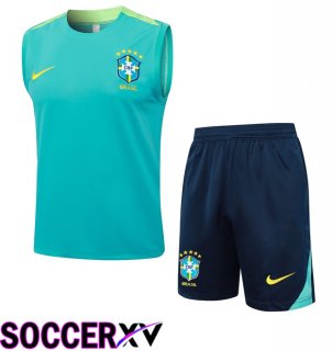 Brazil Soccer Vest + Shorts Green 2024/2025