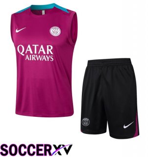 Paris PSG Soccer Vest + Shorts Purple 2024/2025