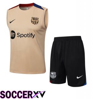 FC Barcelona Soccer Vest + Shorts Yellow 2024/2025