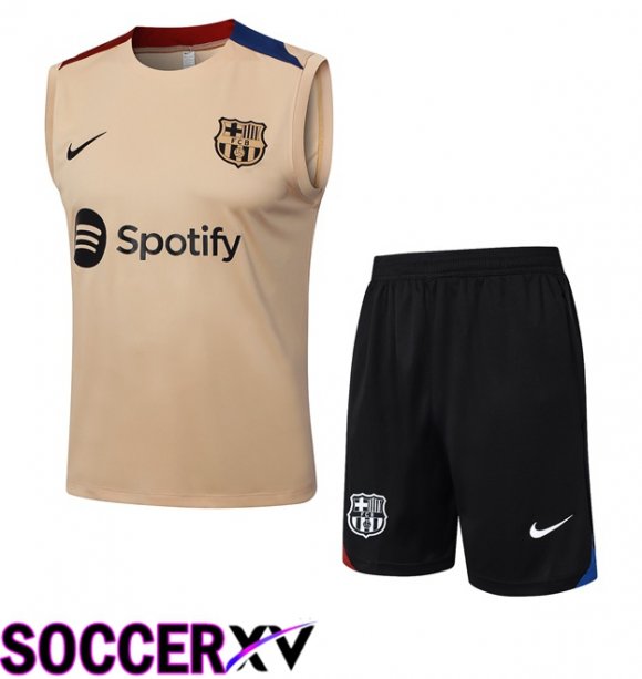 FC Barcelona Soccer Vest + Shorts Yellow 2024/2025