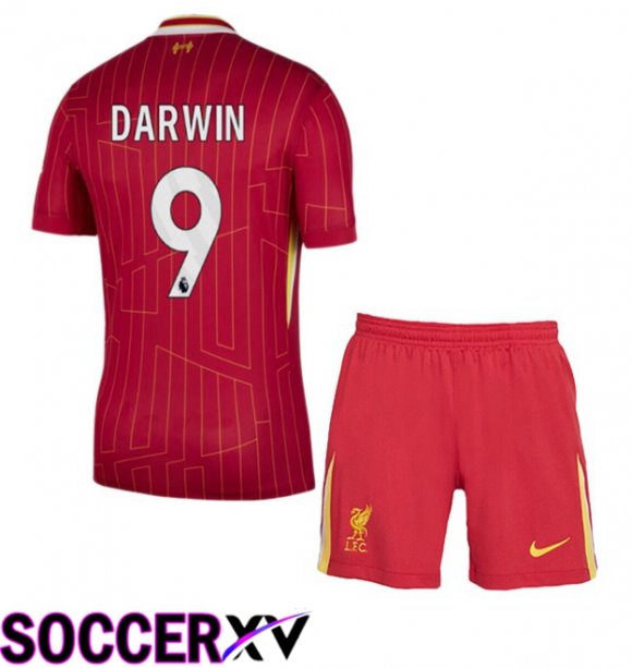 FC Liverpool (DARWIN 9) Kids Home Soccer Jersey Red 2024/2025