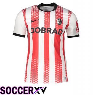 SC Fribourg Home Soccer Jersey Red White 2025/2026