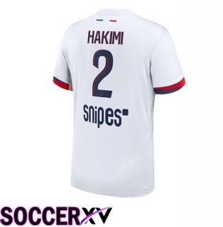 Paris PSG (Hakimi 2) Away Soccer Jersey White 2025/2026