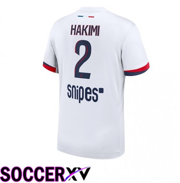 Paris PSG (Hakimi 2) Away Soccer Jersey White 2025/2026