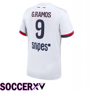 Paris PSG (G. Ramos 9) Away Soccer Jersey White 2025/2026