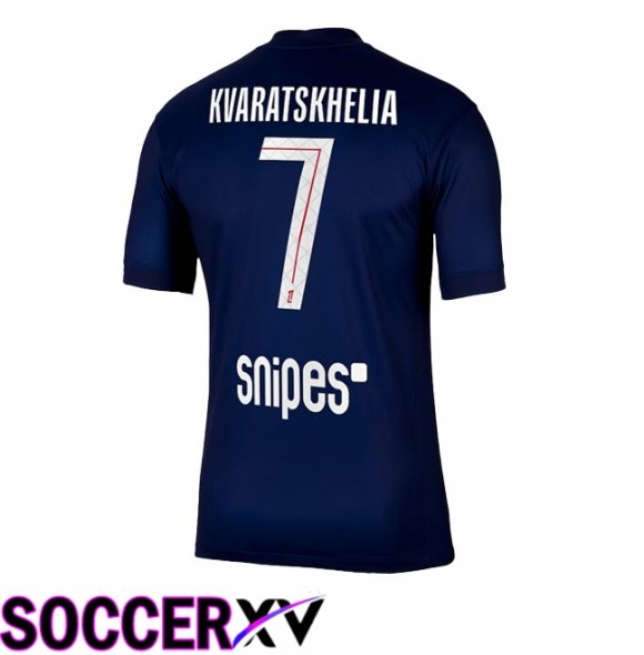 Paris PSG (Kvaratskhelia 7) Home Soccer Jersey Blue Royal 2025/2026