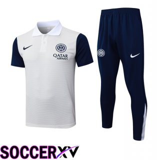 Inter Milan Soccer Polo + Training Pants Grey 2025/2026