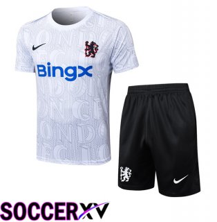 FC Chelsea kit Training T Shirt + Shorts White 2025/2026