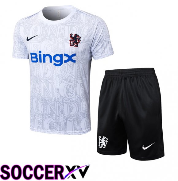 FC Chelsea kit Training T Shirt + Shorts White 2025/2026