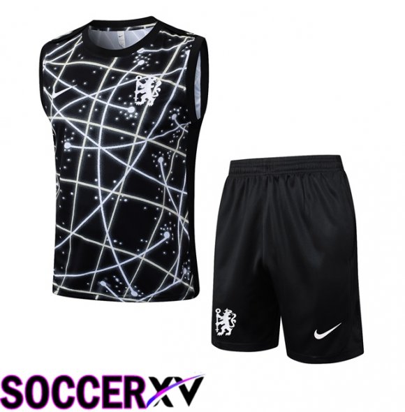 FC Chelsea Gilet Soccer + Shorts Black 2025/2026
