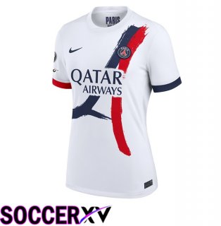Paris PSG Women Away Soccer Jersey White 2025/2026