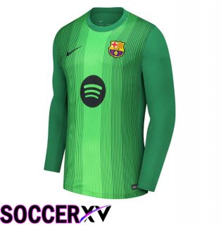 FC Barcelona Goalkeeper Soccer Jersey Long sleeve Green 2025/2026