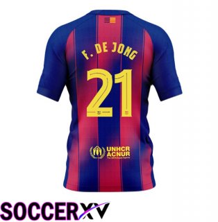FC Barcelona (F. De JONG 21) Home Soccer Jersey Blue Red 2025/2026