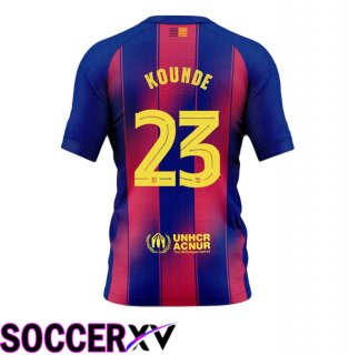 FC Barcelona (KOUNDE 23) Home Soccer Jersey Blue Red 2025/2026