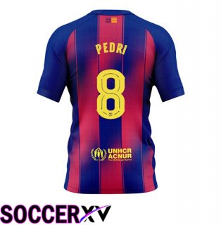 FC Barcelona (PEDRI 8) Home Soccer Jersey Blue Red 2025/2026