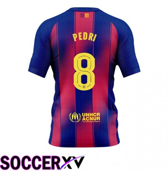FC Barcelona (PEDRI 8) Home Soccer Jersey Blue Red 2025/2026
