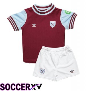 West Ham United Kids Home Soccer Jersey Red 2024/2025