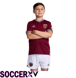 West Ham United Kids Home Soccer Jersey Red 2025/2026