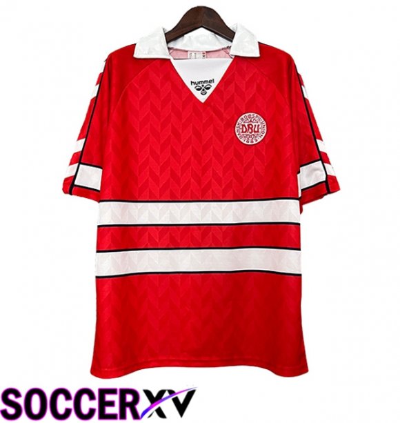 Denmark Retro Home Soccer Jersey 1988