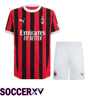 AC Milan Home kit Soccer Jersey + Shorts 2024/2025