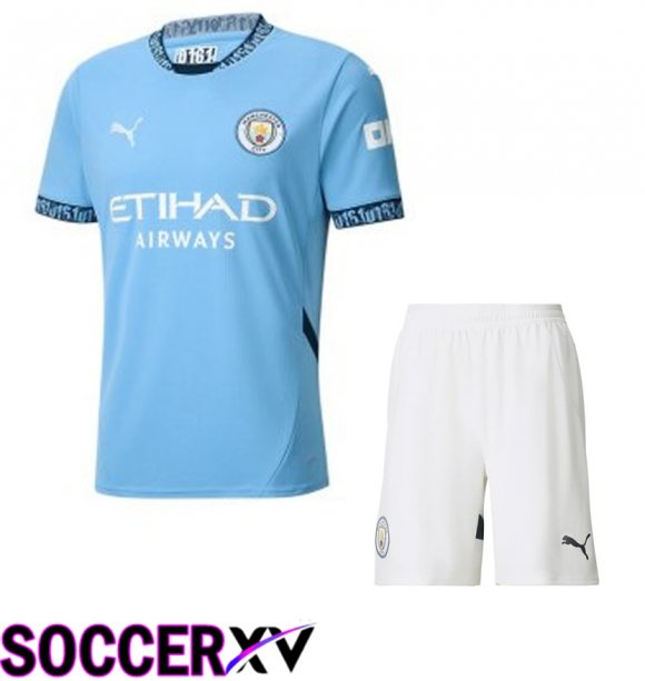 Manchester City Home kit Soccer Jersey + Shorts 2024/2025