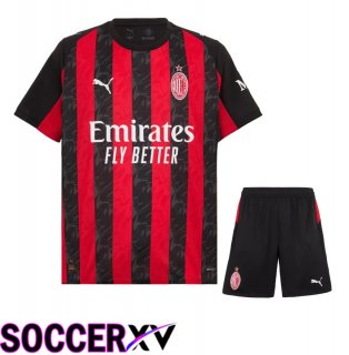 AC Milan Home kit Soccer Jersey + Shorts 2025 2026