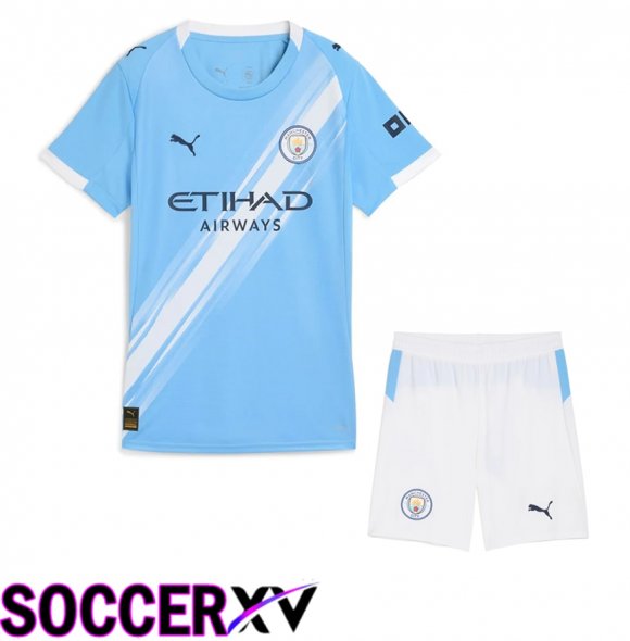 Manchester City Home kit Soccer Jersey + Shorts 2025 2026