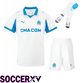 Marseille OM Home kit Soccer Jersey (Shorts + Socks) 2025 2026