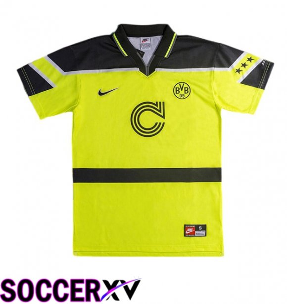 Dortmund BVB Retro Soccer Jersey Champions League Yellow 1996-1997