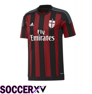 AC Milan Retro Home Soccer Jersey Red Black 2015-2016