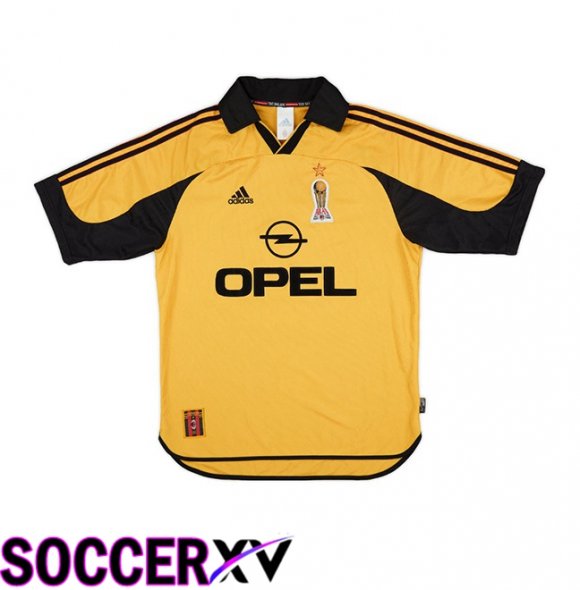 AC Milan Retro Fourth Soccer Jersey Yellow 1999-2000