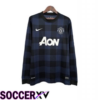 Manchester United Retro Away Soccer Jersey Long sleeve Black 2013-2014